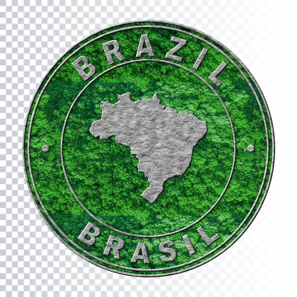 Mapa Brasil Conceito Meio Ambiente Conceito Emissão Co2 Caminho Recorte — Fotografia de Stock