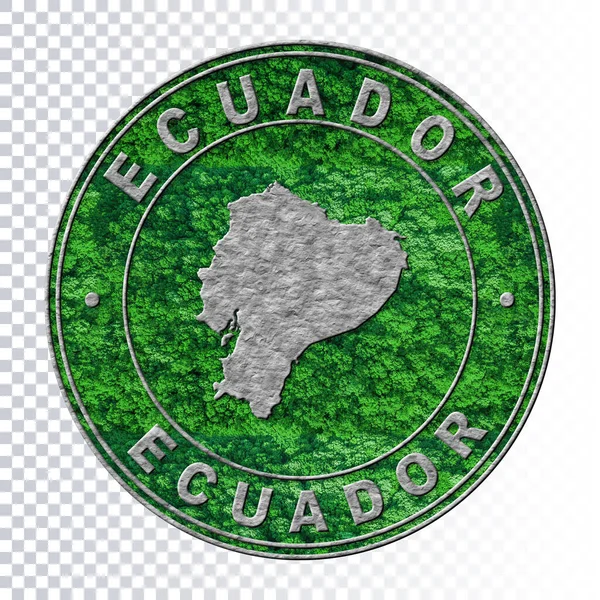 厄瓜多尔地图 环境概念 Co2排放概念 截断路径 — 图库照片