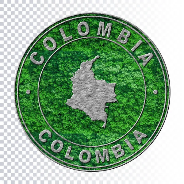 Карта Колумбії Концепція Навколишнього Середовища Концепція Викидів Co2 Відсічний Контур — стокове фото