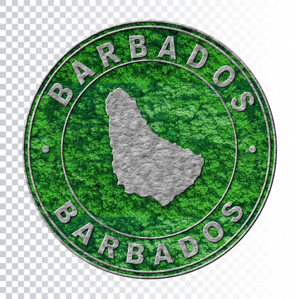 Kaart Van Barbados Milieuconcept Co2 Emissieconcept Afsnijdpad — Stockfoto