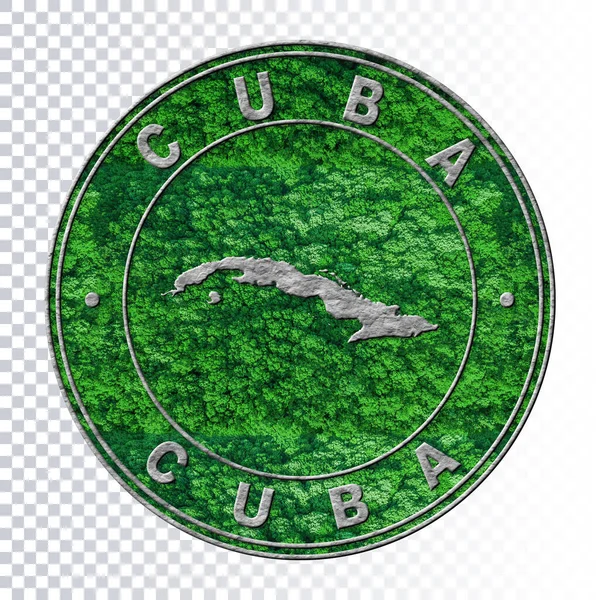 Χάρτης Της Κούβας Έννοια Περιβάλλοντος Έννοια Εκπομπών Co2 Χάραξη Διαδρομής — Φωτογραφία Αρχείου