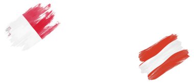 Beyaz Arkaplanda Malta ve Avusturya Bayrakları