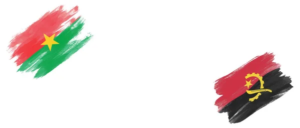 布基纳法索和安哥拉白底国旗 — 图库照片