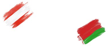 Avusturya ve Beyaz Arkaplanda Beyaz Bayraklar