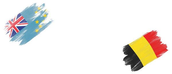 Флаги Тувалу и Бельгии на белом фоне
