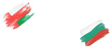 Umman ve Bulgaristan Beyaz Arkaplanda Bayraklar