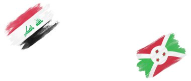 Beyaz Arkaplanda Irak ve Burundi Bayrakları