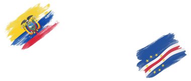 Beyaz Arkaplanda Ekvador ve Verde Bayrakları