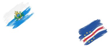 Beyaz Arkaplanda San Marino ve Verde Bayrakları