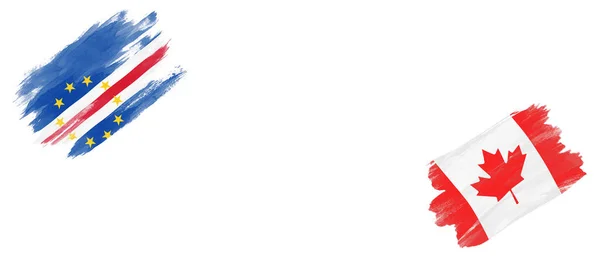 佛得角和加拿大白底旗 — 图库照片