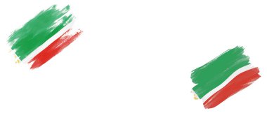 Beyaz Arkaplanda Çeçenistan ve Çeçenistan Bayrakları