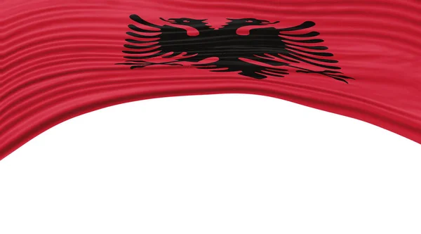 Albania Flag Wave Sentiero Nazionale Ritaglio Della Bandiera — Foto Stock