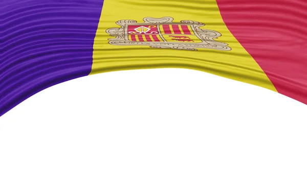 Andorra Flagga Våg Nationell Flagga Klippning Vägen — Stockfoto