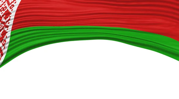 Belarus Bandeira Onda Bandeira Nacional Clipping Path — Fotografia de Stock