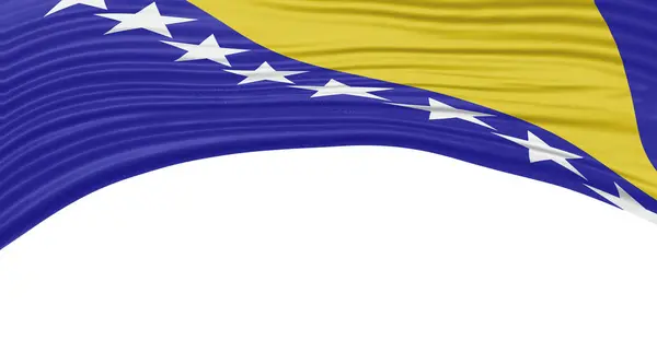 Флагманская Волна Боснии Герцеговины Выемка Государственного Флага — стоковое фото