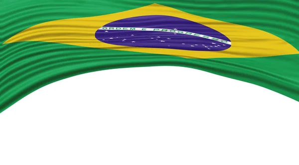 Fala Flagi Brazylii Krajowa Ścieżka Wycinania Flag — Zdjęcie stockowe