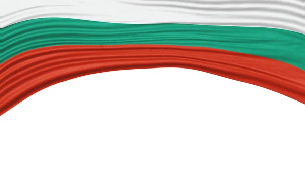 Κύμα Σημαίας Βουλγαρίας Και Διαδρομή Απόληξης Εθνικής Σημαίας — Φωτογραφία Αρχείου