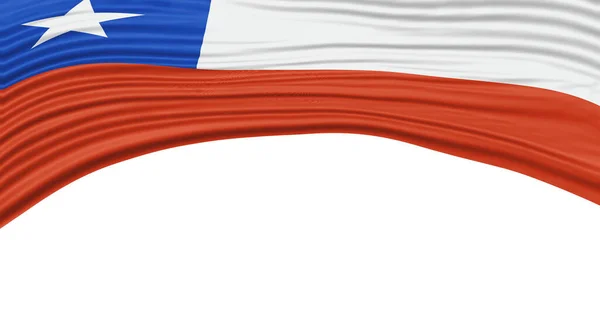Onda Bandeira Chile Caminho Recorte Bandeira Nacional — Fotografia de Stock