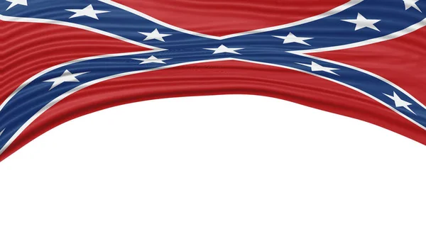 Confederate Flag Wave Close Nationale Vlag Achtergrond — Stockfoto