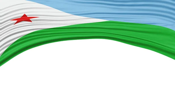 Dschibuti Flaggenwelle Nationaler Fahnenschneidepfad — Stockfoto