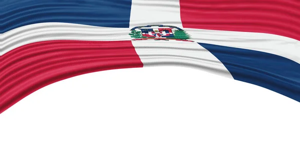 Onda Bandera República Dominicana Ruta Recorte Bandera Nacional —  Fotos de Stock