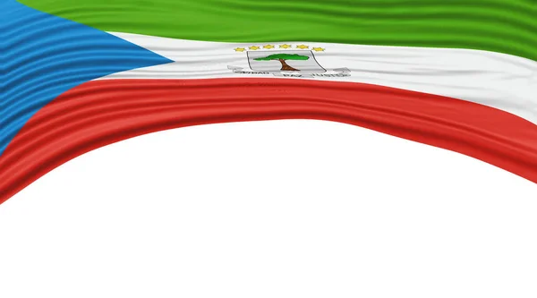Bandera Guinea Ecuatorial Onda Ruta Nacional Recorte Bandera — Foto de Stock