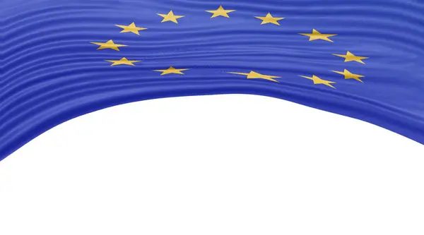 Vlna Vlajky Evropské Unie Cesta Oříznutí Vlajky — Stock fotografie