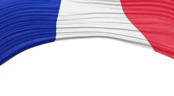 França Bandeira Onda Bandeira Nacional Clipping Path — Fotografia de Stock