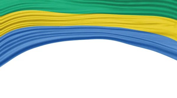 Gabon Flag Wave Národní Vlajka Ořezávání Cesta — Stock fotografie