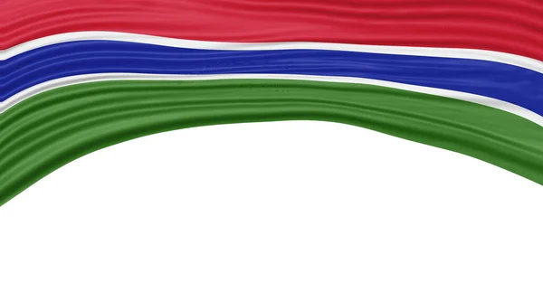 Gambie Vlajka Vlna Národní Vlajka Ořezávání Cesta — Stock fotografie