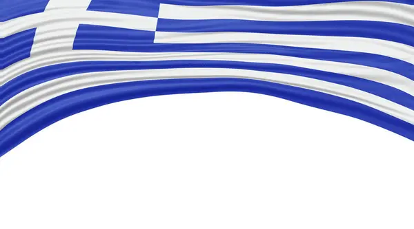 Grekland Flaggvåg Nationell Flaggklippningsväg — Stockfoto