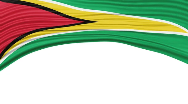 Guyana Flaggenwelle Nationaler Fahnenschnitt Pfad — Stockfoto
