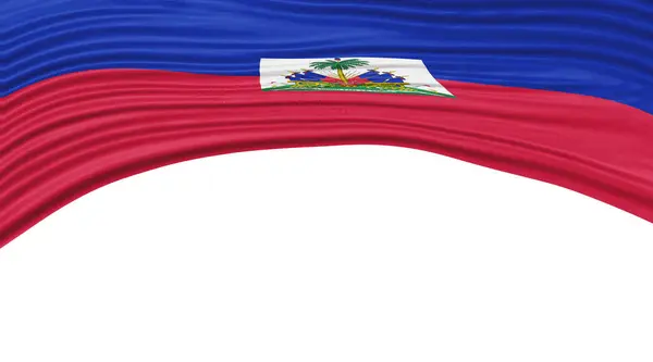 Haiti Vlajka Vlna Národní Vlajka Ořezávání Cesta — Stock fotografie