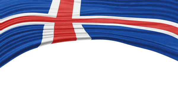Islandia Bandeira Onda Bandeira Nacional Clipping Path — Fotografia de Stock
