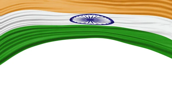 Hindistan Bayrak Dalgası Ulusal Bayrak Kırpma Yolu — Stok fotoğraf