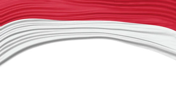 Indonésia Bandeira Onda Bandeira Nacional Clipping Path — Fotografia de Stock