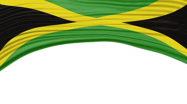Jamaica Bandeira Onda Bandeira Nacional Clipping Path — Fotografia de Stock