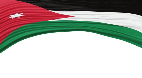 Jordanien Flagga Våg Nationell Flagga Klippning Vägen — Stockfoto