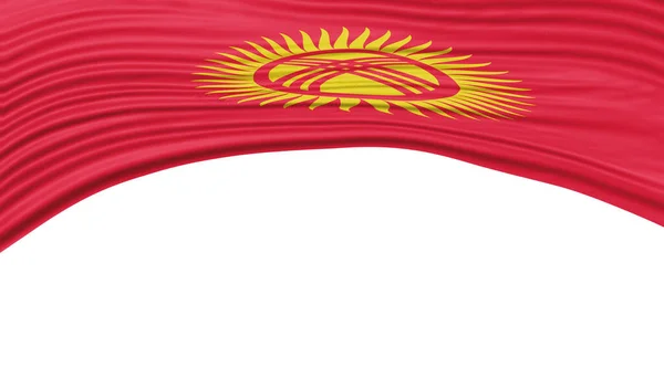 吉尔吉斯斯坦国旗飘扬 国旗飘扬路径 — 图库照片