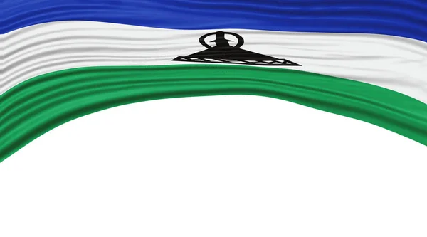 Lesotho Flag Wave Národní Vlajka Ořezávání Cesta — Stock fotografie