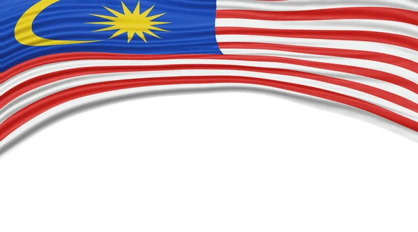 Malásia Bandeira Onda Bandeira Nacional Clipping Path — Fotografia de Stock