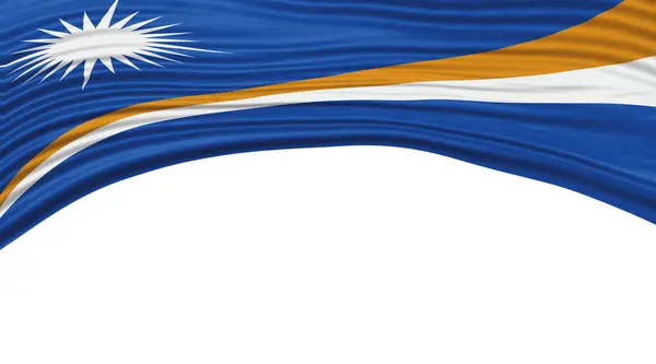 Marshall Islands Flag Wave National Flag Clipping Path — Stock fotografie