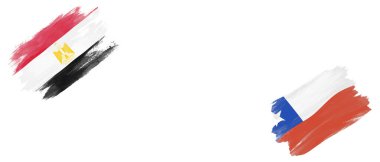 Beyaz Arkaplanda Mısır ve Şili Bayrakları