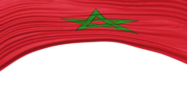 Marokkó Zászló Hullám Nemzeti Zászló Vágási Útvonal — Stock Fotó