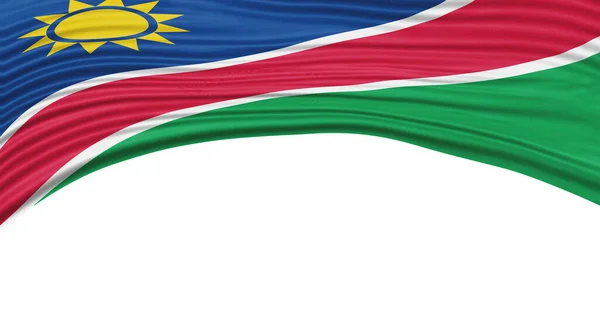 Namibia Bandeira Onda Bandeira Nacional Clipping Path — Fotografia de Stock
