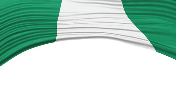 Nigéria Bandeira Onda Bandeira Nacional Clipping Path — Fotografia de Stock