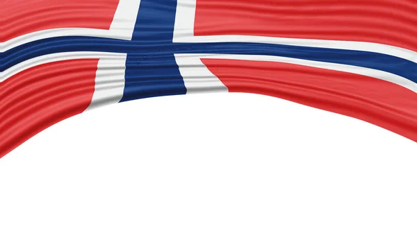 Noruega Bandeira Onda Bandeira Nacional Clipping Path — Fotografia de Stock