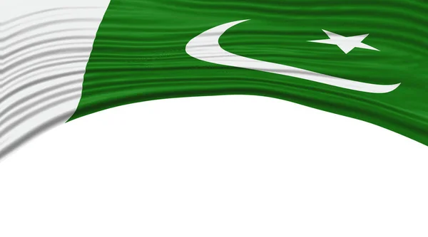 Pákistánská Vlajka Vlna Národní Vlajka Ořezávání Cesta — Stock fotografie