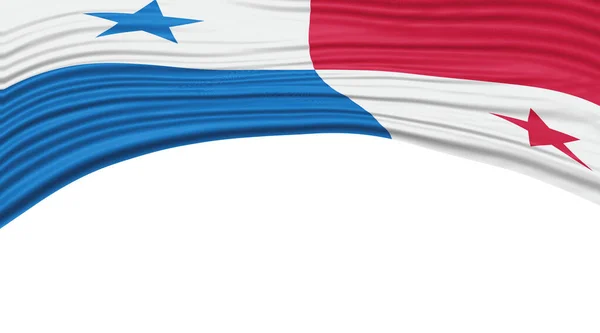 Panama Flagga Våg Nationell Flagga Klippning Vägen — Stockfoto