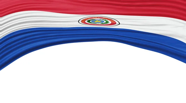 Paraguay Flagge Welle Nationalflagge Clipping Path — Stockfoto